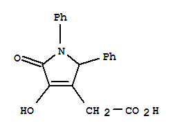 (4-hydroxy-5-oxo-1,2-diphenyl-2,5-dihydro-1H-pyrrol-3-yl)acetic acid molecular structure