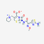 (6r,7r)-7-[[(2e)-2-(2-amino-1,3-thiazol-4-yl)-2-methoxyiminoacetyl]amino]-3-[(1-methylpyrrolidin-1-ium-1-yl)methyl]-8-oxo-5-thia-1-azabicyclo[4.2.0]oct-2-ene-2-carboxylate molecular structure