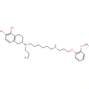 1,2-Naphthalenediol,5,6,7,8-tetrahydro-6-[[6-[[2-(2-methoxyphenoxy)ethyl]methylamino]hexyl]propylamino]-, (S)- molecular structure