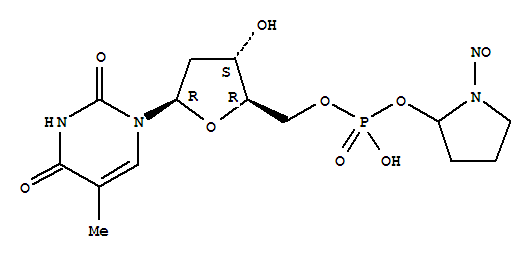5'-THYMIDYLIC ACID MONO(1-NITROSO-2-PYRROLIDINYL) ESTER molecular structure