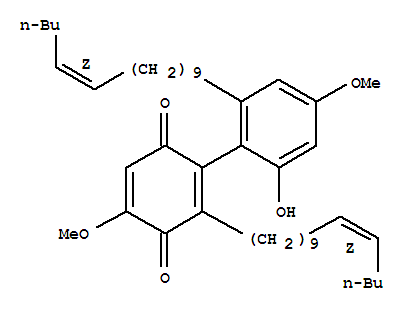 2,5-Cyclohexadiene-1,4-dione,2-[2-hydroxy-4-methoxy-6-(10-pentadecenyl)phenyl]-5-methoxy-3-(10-pentadecenyl)-,(Z,Z)-