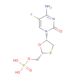 2(1H)-Pyrimidinone,4-amino-5-fluoro-1-[(2R,5S)-2-[(phosphonooxy)methyl]-1,3-oxathiolan-5-yl]- molecular structure
