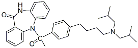 5-((4-(4-(diisobutylamino)butyl)-1-phenyl)acetyl)-10,11-dihydro-5H-dibenzo(b,e)(1,4)diazepin-11-one molecular structure