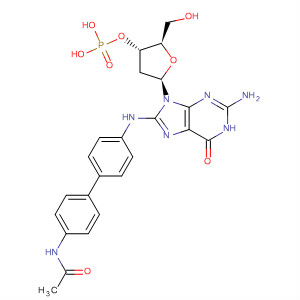 3'-Guanylic acid,8-[[4'-(acetylamino)[1,1'-biphenyl]-4-yl]amino]-2'-deoxy- molecular structure