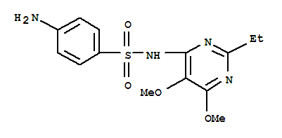 Benzenesulfonamide,4-amino-N-(2-ethyl-5,6-dimethoxy-4-pyrimidinyl)- molecular structure