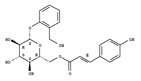 b-D-Glucopyranoside,2-(hydroxymethyl)phenyl, 6-[(2E)-3-(4-hydroxyphenyl)-2-propenoate] molecular structure