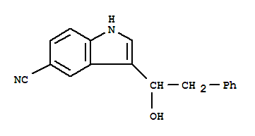 3-(1-hydroxy-2-phenylethyl)-1H-indole-5-carbonitrile molecular structure