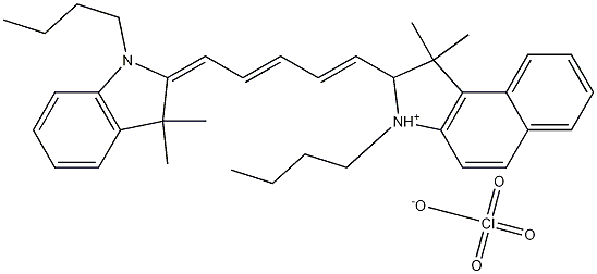 3-Butyl-2-[5-(1,3-dihydro-3,3-dimethyl-1-propyl-2H-indol-2-ylidene)-1,3-pentadien-1-yl]-1,1-dimethyl-1H-benz[e]indolium perchlorate molecular structure
