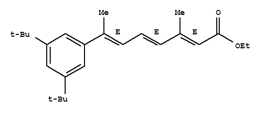 2,4,6-Octatrienoicacid, 7-[3,5-bis(1,1-dimethylethyl)phenyl]-3-methyl-, ethyl ester, (all-E)- molecular structure