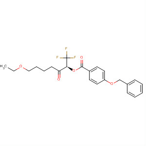 Benzoic acid, 4-(phenylmethoxy)-,6-ethoxy-2-oxo-1-(trifluoromethyl)hexyl ester, (S)- molecular structure