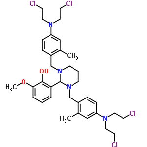 2-[1,3-bis[[4-[bis(2-chloroethyl)amino]-2-methylphenyl]methyl]-1,3-diazinan-2-yl]-6-methoxyphenol