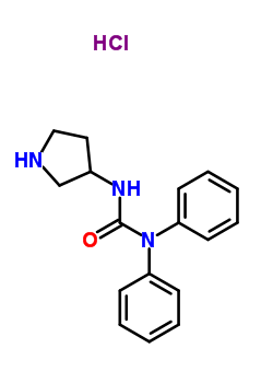 1,1-diphenyl-3-pyrrolidin-3-ylurea hydrochloride (1:1) molecular structure