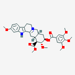 (16beta,17alpha,18beta,20alpha)-11,17-dimethoxy-16-(methoxycarbonyl)-18-[(3,4,5-trimethoxybenzoyl)oxy]-3,4-didehydroyohimban-4-ium molecular structure