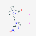 1-(3-{(2Z)-3-methyl-2-[(oxoammonio)methylidene]-2,3-dihydro-1H-imidazol-1-yl}propyl)-3-oxo-1-azoniabicyclo[2.2.2]octane diiodide molecular structure