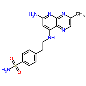 4-{2-[(6-amino-3-methylpyrido[2,3-b]pyrazin-8-yl)amino]ethyl}benzenesulfonamide molecular structure