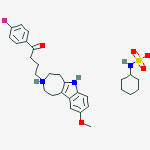 3-[4-(4-fluorophenyl)-4-oxobutyl]-9-methoxy-1,2,3,4,5,6-hexahydroazepino[4,5-b]indol-3-ium cyclohexylsulfamate molecular structure