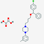 1-[4-[(4-chlorophenyl)-phenylmethoxy]butyl]-4-(3-methylphenyl)piperazine; oxalic acid molecular structure