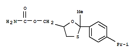 {2-methyl-2-[4-(propan-2-yl)phenyl]-1,3-oxathiolan-5-yl}methyl carbamate molecular structure