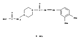 ethyl {4-[(2E)-3-(3,4-dimethoxyphenyl)prop-2-enoyl]piperazin-1-yl}acetate hydrochloride molecular structure