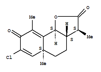 (3S)-3aβ,5,5a,9bα-Tetrahydro-3β,5aα,9-trimethyl-7-chloronaphtho[1,2-b]furan-2,8(3H,4H)-dione molecular structure
