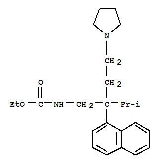 ethyl {3-methyl-2-(naphthalen-1-yl)-2-[2-(pyrrolidin-1-yl)ethyl]butyl}carbamate molecular structure