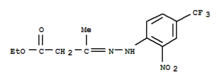 ethyl (3Z)-3-{[2-nitro-4-(trifluoromethyl)phenyl]hydrazono}butanoate molecular structure