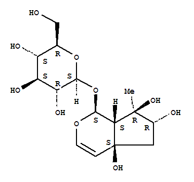 b-D-Glucopyranoside,1,4a,5,6,7,7a-hexahydro-4a,6,7-trihydroxy-7-methylcyclopenta[c]pyran-1-yl,(1S,4aS,6R,7R,7aS)- (9CI) molecular structure