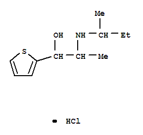 2-(butan-2-ylamino)-1-(thiophen-2-yl)propan-1-ol hydrochloride (1:1) molecular structure
