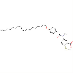 Benzoic acid,5-[methyl[[4-(octadecyloxy)phenyl]acetyl]amino]-2-(methylthio)- molecular structure