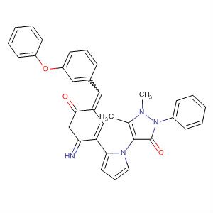 3H-Pyrazol-3-one,4-[4,5-dihydro-5-oxo-4-[(3-phenoxyphenyl)methylene]-2-phenyl-1H-imidazol-1-yl]-1,2-dihydro-1,5-dimethyl-2-phenyl- molecular structure