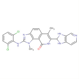 9H-Imidazo[4,5-h]isoquinolin-9-one,2-[(2,6-dichlorophenyl)amino]-7-(2,3-dihydro-1H-imidazo[4,5-c]pyridin-2-yl)-1,8-dihydro-1,6-dimethyl- molecular structure