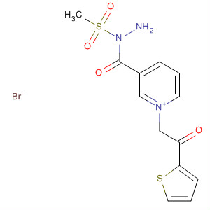 Pyridinium,3-[[2-(methylsulfonyl)hydrazino]carbonyl]-1-[2-oxo-2-(2-thienyl)ethyl]-,bromide molecular structure