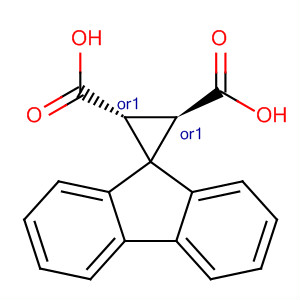 Spiro[cyclopropane-1,9'-[9H]fluorene]-2,3-dicarboxylic acid, trans- molecular structure