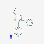 4-[2-ETHYL-4-(2-THIENYL)-1,3-THIAZOL-5-YL]-2-PYRIDYLAMINE molecular structure