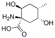 Cyclohexanecarboxylic acid, 1-amino-2,5-dihydroxy-4-methyl-, (1R,2S,4S,5R)-