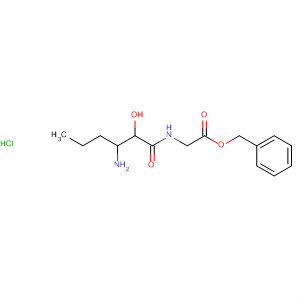 Glycine, N-(3-amino-2-hydroxy-1-oxohexyl)-, phenylmethyl ester,monohydrochloride molecular structure