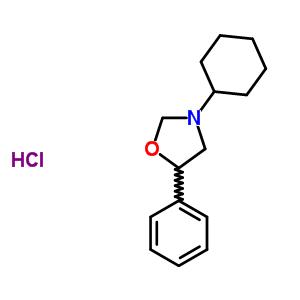 3-cyclohexyl-5-phenyl-1,3-oxazolidine hydrochloride (1:1) molecular structure