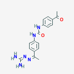 1-(4-acetylphenyl)-3-(4-{(1Z)-1-[(diaminomethylidene)hydrazinylidene]ethyl}phenyl)urea molecular structure