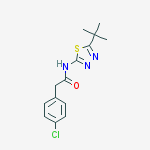 2-(4-chlorophenyl)-n-[5-(2-methyl-2-propanyl)-1,3,4-thiadiazol-2- Yl]acetamide molecular structure