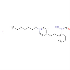 Pyridinium, 4-[2-[2-(2-formylhydrazino)phenyl]ethyl]-1-heptyl-, iodide molecular structure