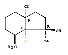 3aH-Indene-3a-carbonitrile,octahydro-1-hydroxy-1-methyl-7-methylene-, (1R,3aR,7aS)-rel- molecular structure