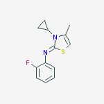 3-cyclopropyl-n-(2-fluorophenyl)-4-methyl-1,3-thiazol-2-imine molecular structure