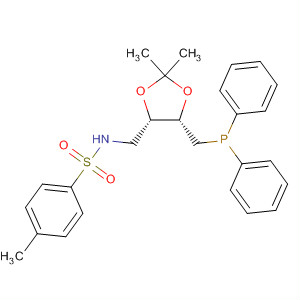Benzenesulfonamide,N-[[(4S,5S)-5-[(diphenylphosphino)methyl]-2,2-dimethyl-1,3-dioxolan-4-yl]methyl]-4-methyl- molecular structure