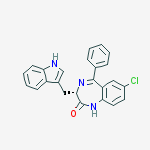 (3S)-7-chloro-3-(1H-indol-3-ylmethyl)-5-phenyl-1,3-dihydro-2H-1,4-benzodiazepin-2-one molecular structure