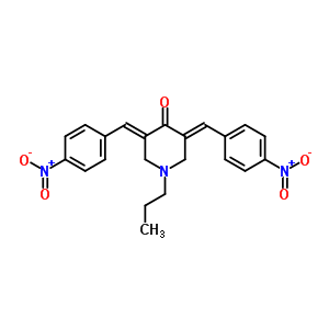 (3E,5E)-3,5-bis(4-nitrobenzylidene)-1-propylpiperidin-4-one molecular structure
