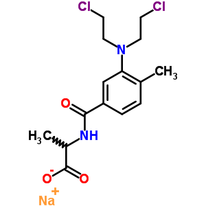 sodium 2-({3-[bis(2-chloroethyl)amino]-4-methylbenzoyl}amino)propanoate molecular structure
