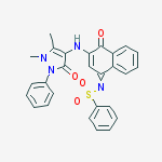 N-{3-[(1,5-dimethyl-3-oxo-2-phenyl-2,3-dihydro-1H-pyrazol-4-yl)amino]-4-oxonaphthalen-1(4H)-ylidene}benzenesulfonamide molecular structure