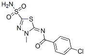 4-Chloro-N-(4,5-dihydro-4-methyl-2-sulfamoyl-1,3,4-thiadiazol-5-ylidene)benzamide molecular structure