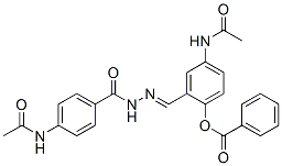 Benzoic acid 4-(acetylamino)-2-[[2-[4-(acetylamino)benzoyl]hydrazono]methyl]phenyl ester molecular structure