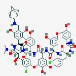 RISTOMYCIN A AGLYCONE,22,31-DICHLORO-38-DE(METHOXYCARBONYL)-7-DEMETHYL-19-DEOXY-38-[[[3-(DIMETHYLAMINO)PROPYL]AMINO]CARBONYL]-41-[(TRICYCLO[3.3.1.13,7]DEC-2-YLAMINO)METHYL]-